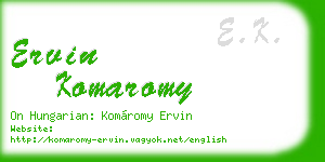 ervin komaromy business card
