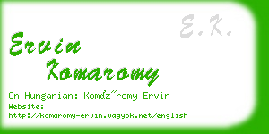 ervin komaromy business card